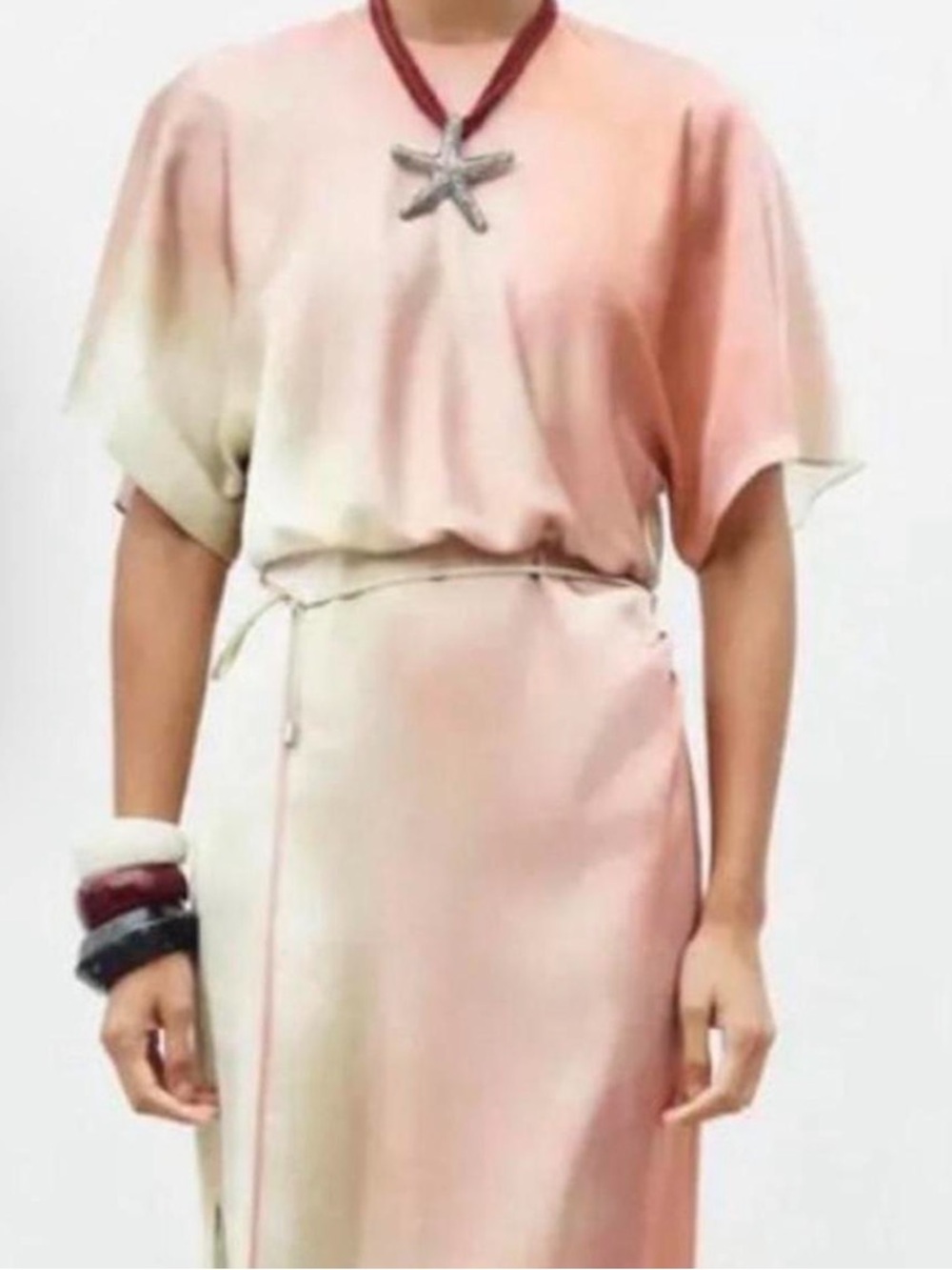 Zara Blush Pink Satin Dress